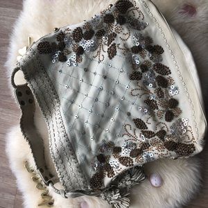 GUC Isabella Fiore Super Soft Leather Hobo with Mother of Pearl sequin detail